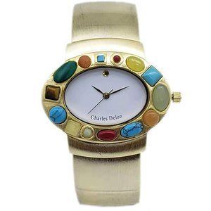 Charles Delon Casual Style Gold Watch